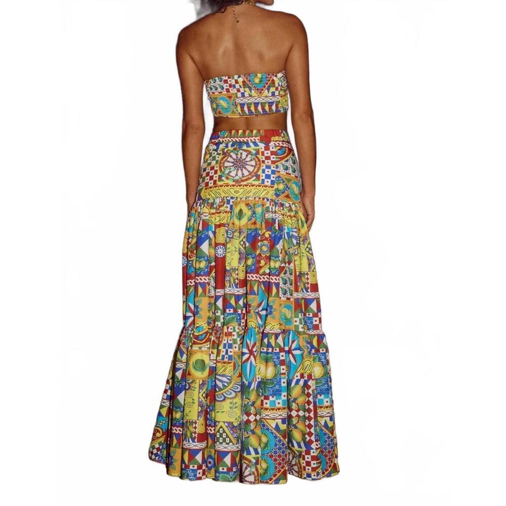 NEW RUNAWAY THE LABEL ayla maxi skirt in phaedra print - Picture 2 of 4